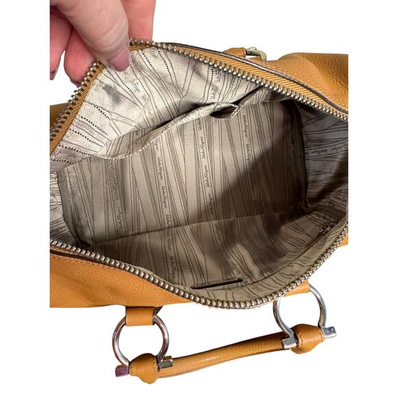 Salvatore Ferragamo Isabel Medium Leather Boston Bag in Tan - Picture 15 of 16